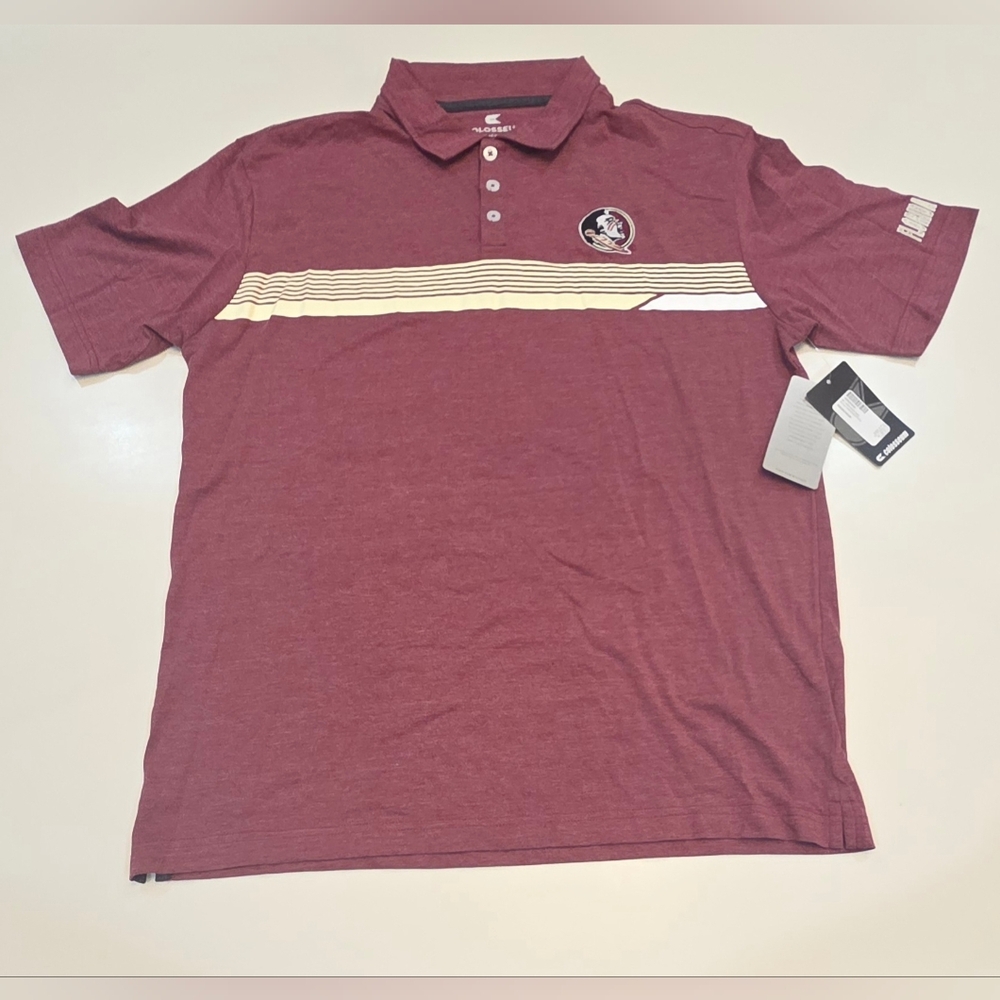 FLORIDA STATE SEMINOLES|Colosseum Pullover Polo Shirt|Mens Large| NCAA